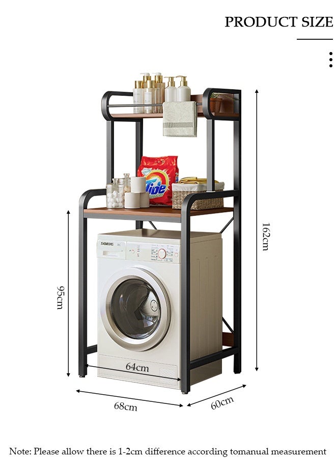 DUNISO Over the Washing Machine Storage Rack, 2-Tiers Drum Washer Dryer Stand Shelves, Space Saving Bathroom Balcony Organizer Rack,Large Capacity Laundry Shelf for Home, Hotel - Image 2